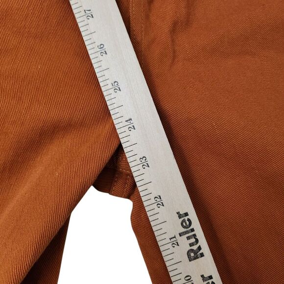Whimsy & Row Pants 30 Burnt Orange Wide-Leg Organic Cotton Flora High-Rise Crop - Picture 10 of 11